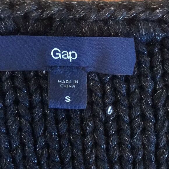 Gap black shimmer crocheted open beat cardi, size S! - Picture 8 of 8